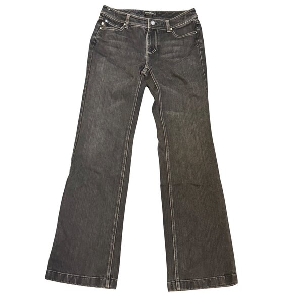 White House Black Market Womens Jeans Size 4R Black Denim Straight Leg - Picture 1 of 5